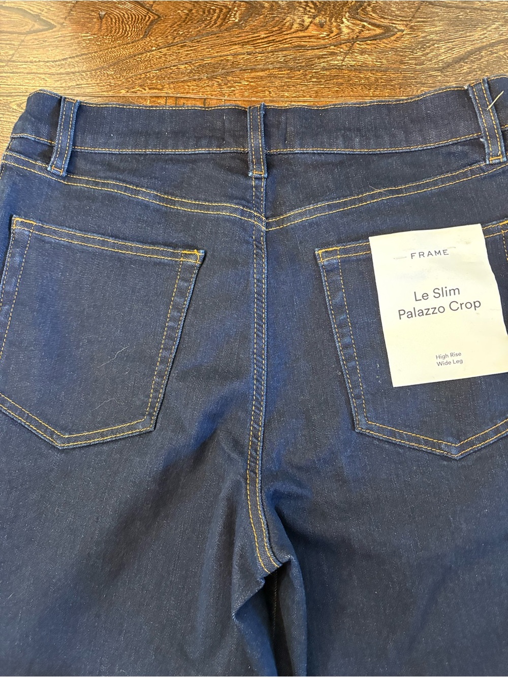 Frame Le Slim Palazzo Crop Jeans Womens 31 Rinse NWT High Rise Wide Leg LSPC814 - Picture 7 of 14